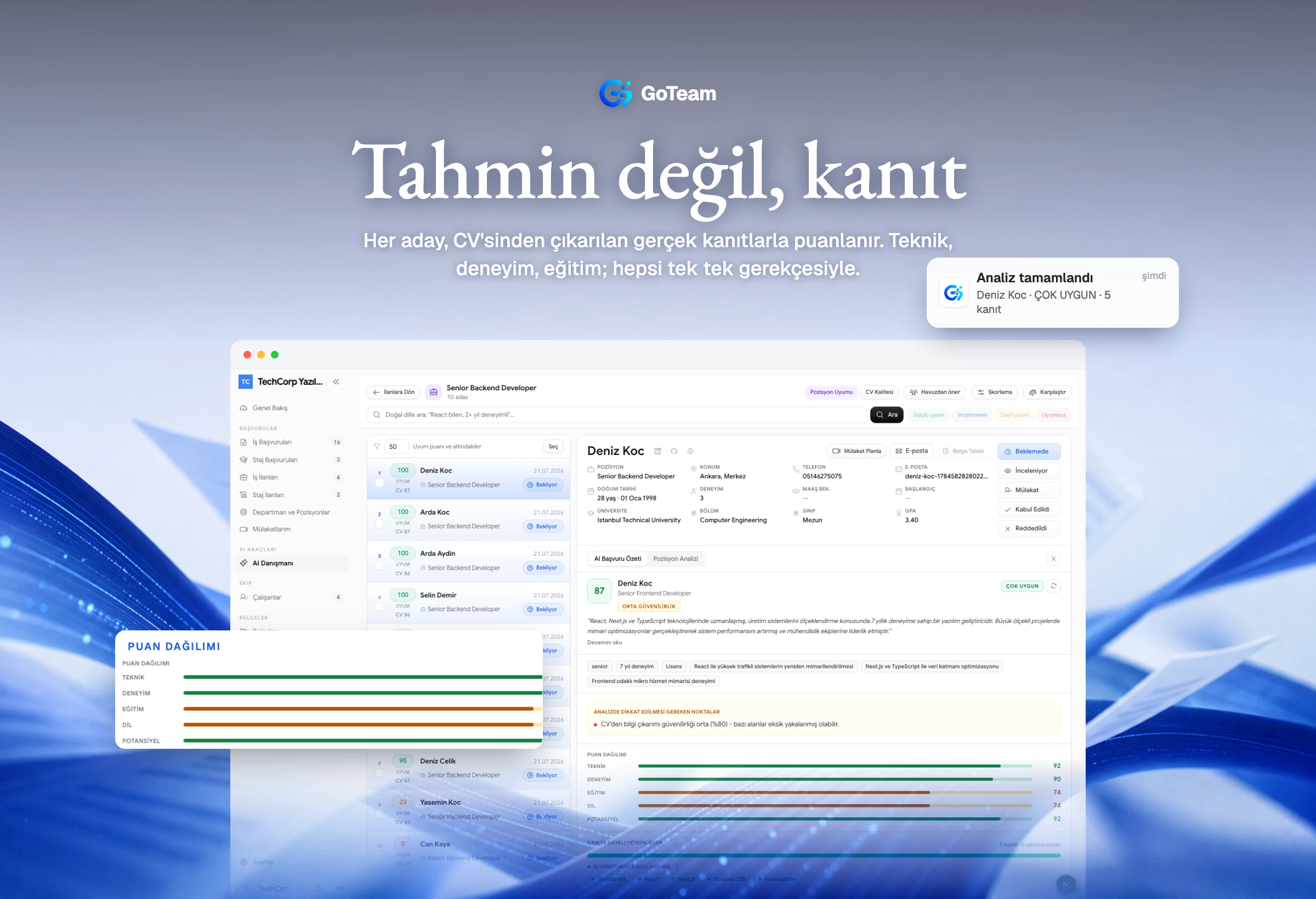 GoTeam - Yapay Zeka Destekli ATS - proje görseli