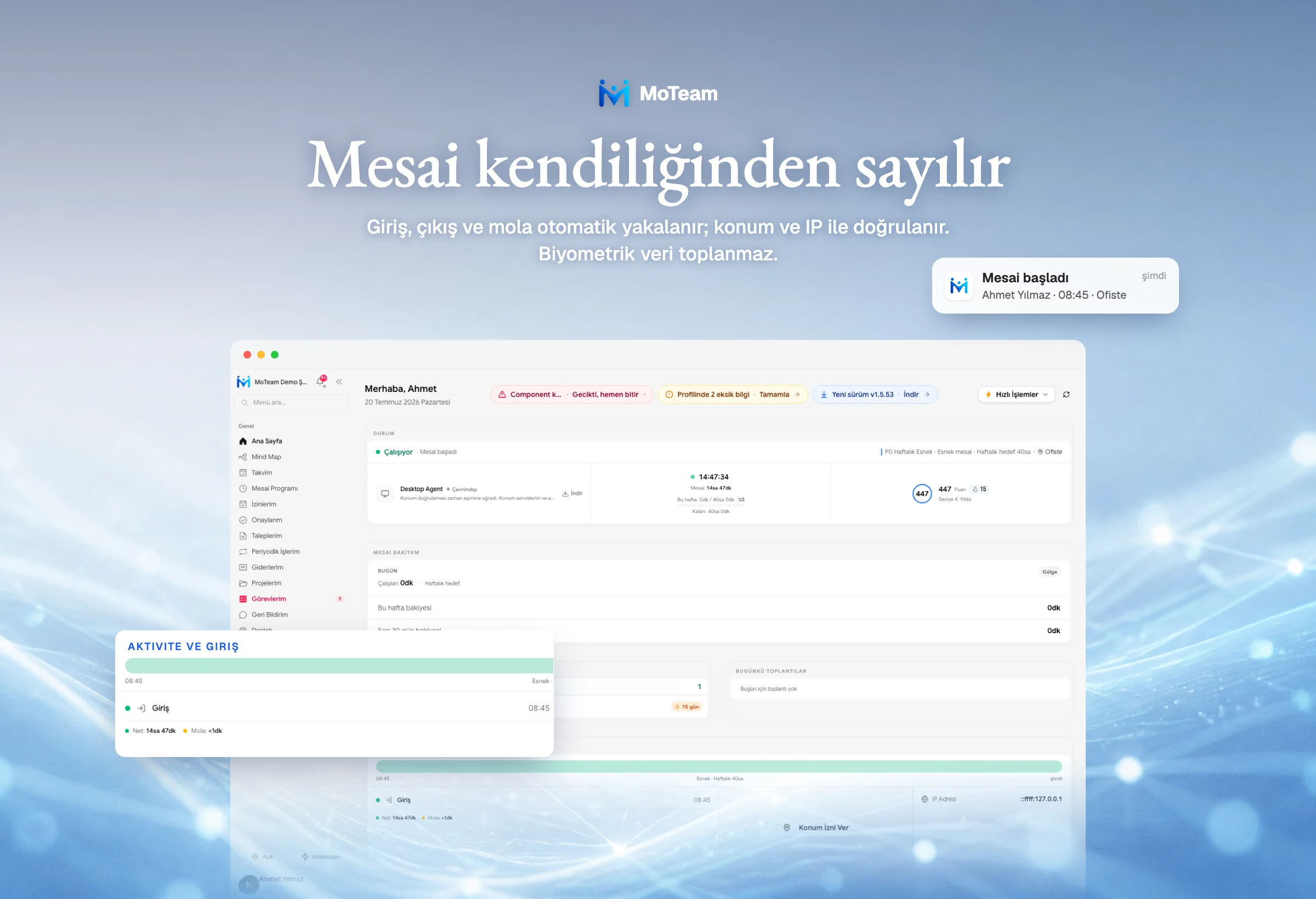 MoTeam - İnsan Kaynakları Yönetim Sistemi - Güvenilir veri, gizlilik korumalı